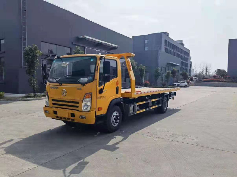 國六大運(yùn)一拖二平板清障車